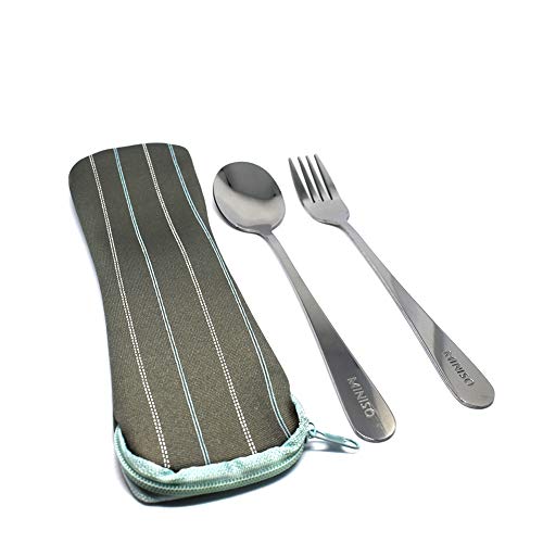 Image of MINISO Kitchen Stainless Steel Tableware Cutlery Set(Fork + Spoon),8.1 inch,90g