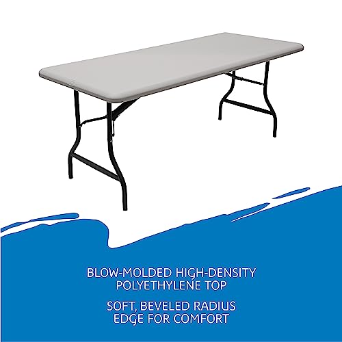 Iceberg Indestructable Too 1200 Series Industrial Folding Table, Indoor/Outdoor, Platinum Granite, 30” W X 72” L X 29” #TOP2