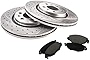 GT Sport Brake Disc Rotors + Pads compatible with AUDI A5 8T3 COUPE 2007 2008 2009 2010 2011 2012 2013 2014 2015 2016 2017 - front - ventilated - 0292GV - Diameter 314mm - Holes 5