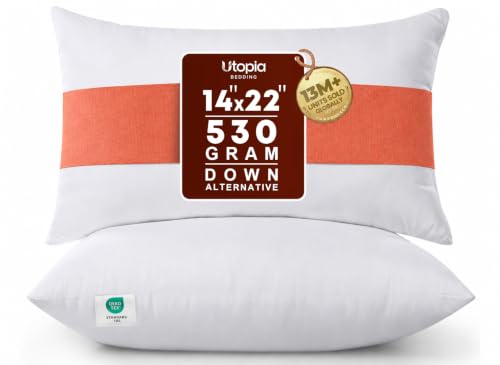 Image of Utopia Bedding 14x22 Pillow Inserts, White Throw Pillows for Couch, 2 Pack