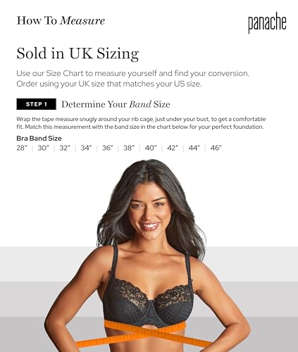 Panache Women's Clara Underwire Full Coverage Stretch Lace Bra | Supportive Full Fit Bra for Large Busts4