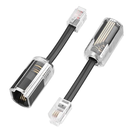 YACSEJAO 2 St&uuml;ck Telefonkabel Entwirrer 360 Grad drehend Telefonkabel Entwirrer Festnetz RJ9 4P4C Anti-Tangle Telefon H&ouml;rerkabel f&uuml;r Schreibtisch Telefon,Festnetz