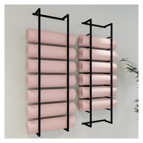 Tapis de yoga support de rangement mural rouleau en mousse lot 2