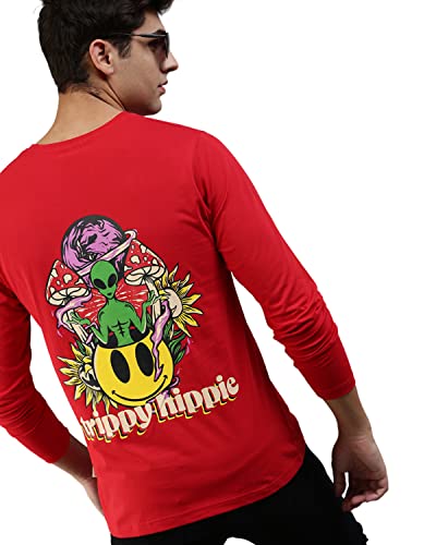 Image of Veirdo Pure Cotton Full Sleeves Round Neck Cool & Stylish Graphic Printed T-Shirt for Men & Boys