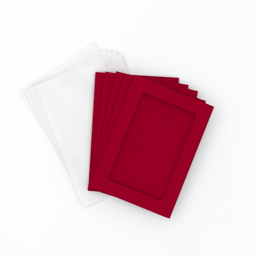 Rectangular Aperture A6 Cards - Red (Pack of 5)