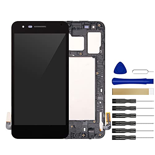 for Cricket LG Fortune 2 LM-X210CM,X210ULMG,Phoenix 4 LM-X210APM,K8+ Plus 2018 LM-X210ULM LCD Screen Display Assembly Touch Screen Digitizer Panel Glass Replacement Tool (with Frame)