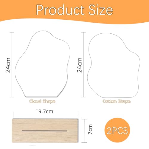 Acryl Schminkspiegel 2 Stück, Rahmenlos Unregelmäßiger Dekorative Spiegel Klein, Kosmetik Tischspiegel mit Holzsockel für Schlafzimmer Wohnzimmer Hotels Zimmer Deko – Bild 3