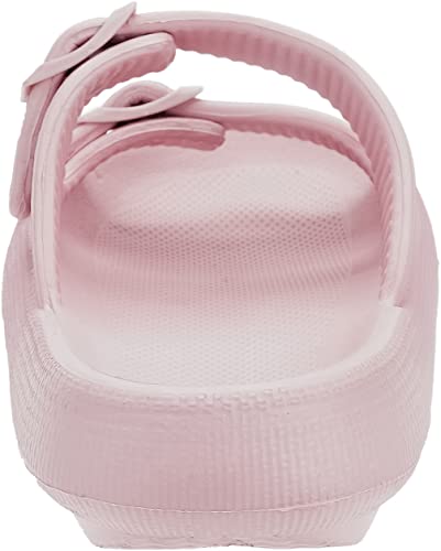 Image of BRONAX Pillow Slippers for Women and Men | Adjustable Double Buckle Shower Slides | Cushioned Thick Sole Sandals