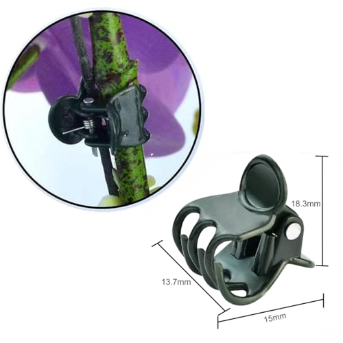 Image of 30 PCS Plant Support Clips for Climbers, Orchids, Vines and Stems | 30 reusable plant clips gently support orchid stems, climbing vines and flower stalks to help plants grow upright