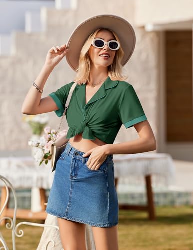 Image of Ekouaer Womens Button Down Pajamas Set Short Sleeve Sleepwear 2026 Summer Soft 2 Piece Lounge Sets