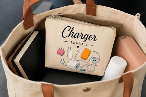Image of DRUDRAYA Canvas Charger Pouch | Printed Storage Zipper Bag (Pack of 2)