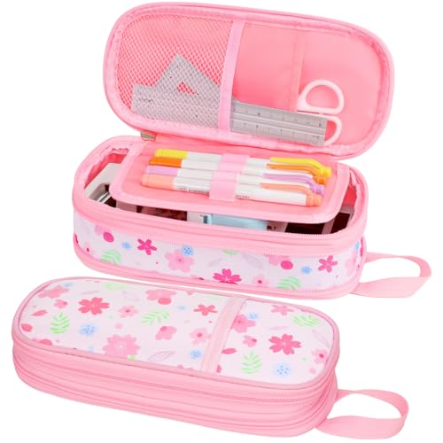Image of Cute Kids Pencil Case - Girls Pen Pouch Large School Organizer | Pen Bag & Smooth Zipper, Multi-Slot Storage, Mesh Pocket, 900D Water Resistent, Giftable School Supplies, Pink Unicorn