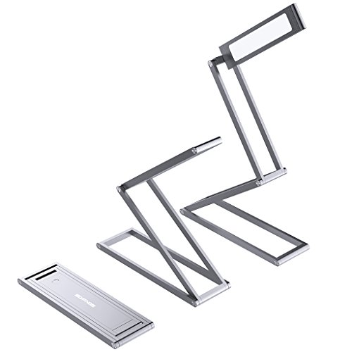 SLYPNOS Foldable LED Desk Lamp, USB Rechargeable Portable Dimmable Table Lamp, Eye-Care Aluminum Alloy Light for Reading, Studying, Working, Camping, Home Office, Silver