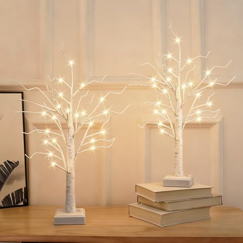 Décorations de Noël intérieur bouleau avec lumières LED fixe - 8