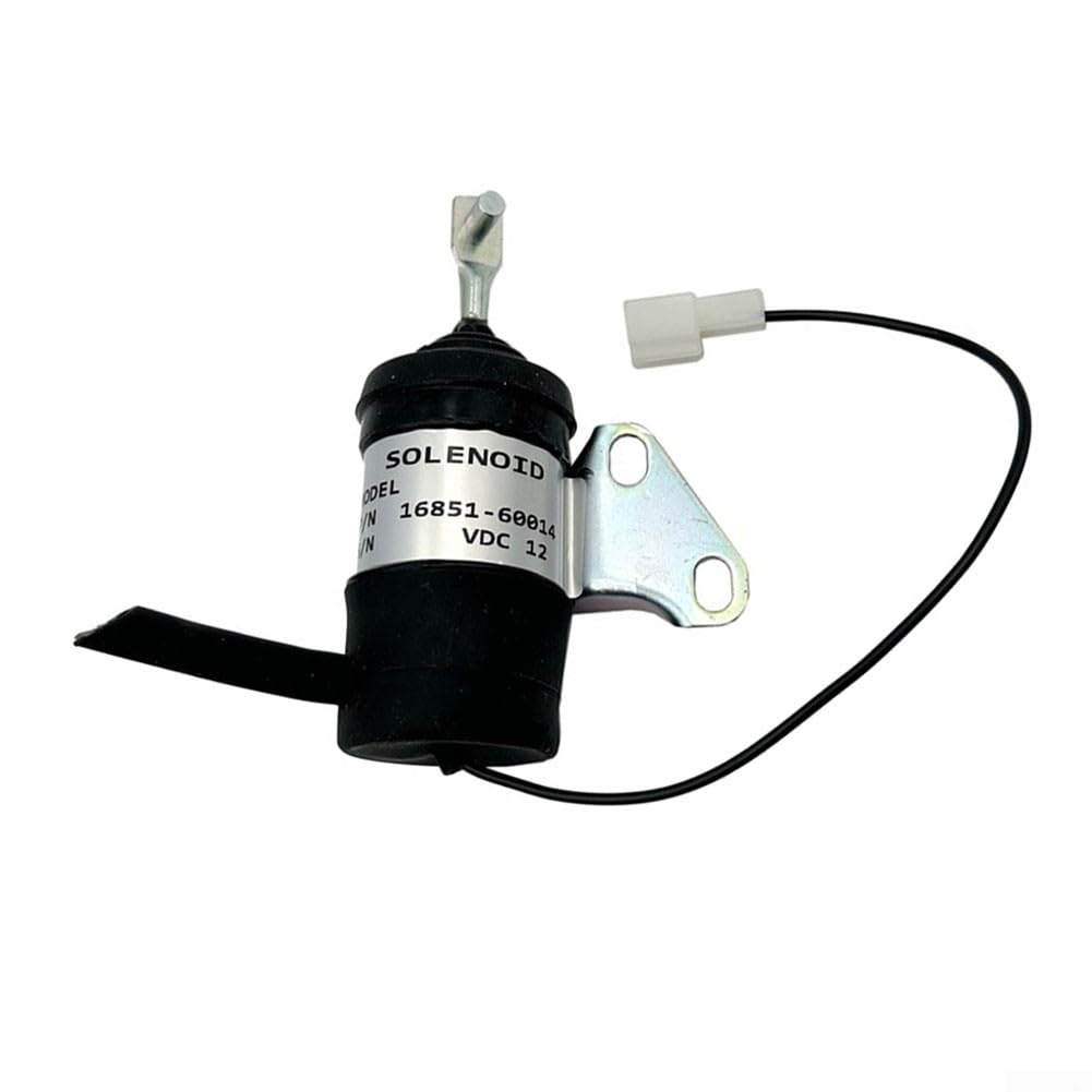 Solénoïde d'arrêt du moteur 16851-60014 de rechange 12 V, compatible avec les tracteurs et tondeuses Kubota
