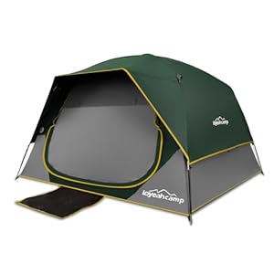 4 Person Blackout Camping Tent, Easy Setup Waterproof Family Dome Tent for Camping with Rainfly, Portable Double Layer Large Family Tent for Outdoor Camping&Hiking