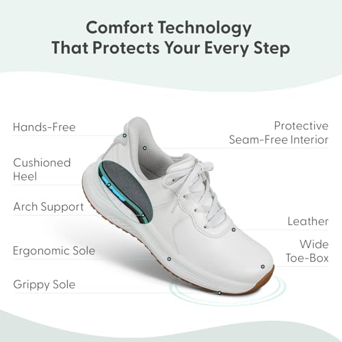 Orthofeet Women's Orthopedic Leather Stride Hands-Free Sneakers3