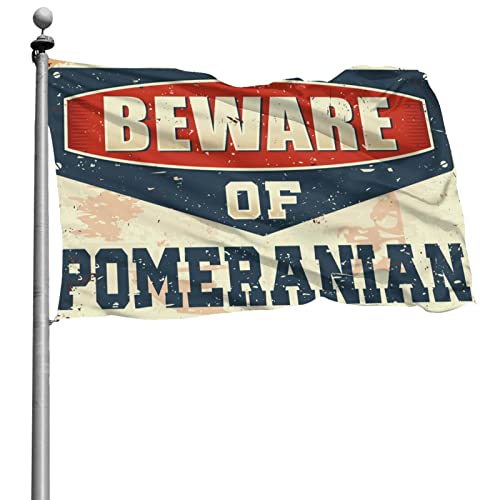 Drapeau amusant Méfiez-vous du Poméranie grand poster tissu décoration dortoir 152x244