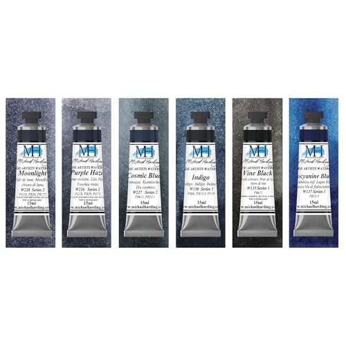 Michael Harding Watercolor, Nocturne Set, 6 Colors x 15ml, CTYEVGLOW