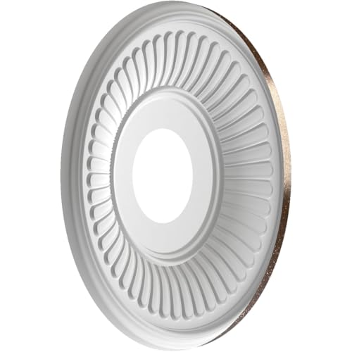 Image of Ekena Millwork CMP13BEAMB Berkshire Thermoformed PVC Ceiling Medallion (Fits Canopies up to 5 3 /4 inch), 13 inchOD x 3 1 /2 inchID x 3 /4 inchP, Textured Metallic Mystic Brown