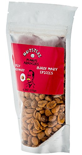 Spicy Peanuts from Nutsterz, Bloody Mary Peanuts - Hot and Spicy Peanuts with Big Flavor, Healthy Gourmet Flavored Peanuts, Delicious and Nutritious (6.24oz Bag)