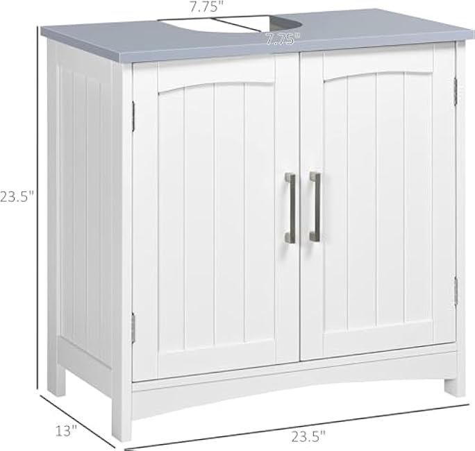 JHshop Sink Storage Cabinet, Rustic Under Sink Cabinet, Bathroom Vanity Cabinet with Double Door Space Saver Organizer, 23.5 W x 13 D x 23.5 H Suitable for Washbasin U Shaped Cut-Out