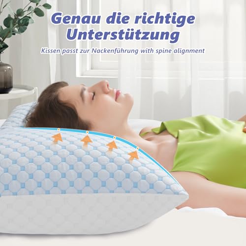 KUFIKUF Kopfkissen 40x80 - Kissen Mikrofaser Weiches Atmungsaktiv für Allergiker, Höhenverstellbar Schlafkissen Seitenschläfer & Bauchschläfer Rückenschläfer, Ergonomisches Kissen für Nackenschmerzen – Bild 3