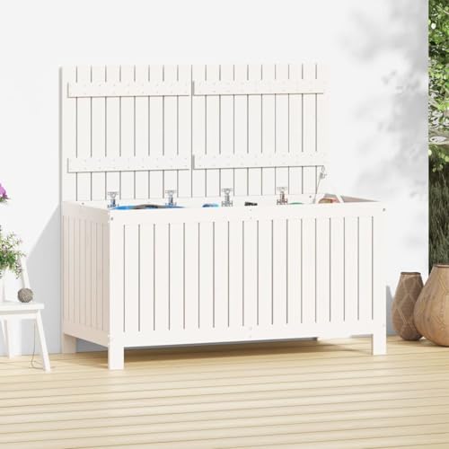 Gecheer Caja de Almacenaje para Jardín,Amplio Espacio de Almacenaje,Tapa Hidráulica,121 x 55 x 64 cm,Madera de Pino,para Equipamiento Deportivo y Juegos Modelo DSXYHSLYD-823844ES