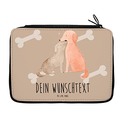 Mr. & Mrs. Panda Federtasche personalisiert Hunde Liebe - Personalisierte Geschenke, Federmappe, Stiftemappe mit Namen, Sprüche, Hundespruch, Mäppchen, Optimitisch, Hund, Federmäppchen, Kuscheln, Herz