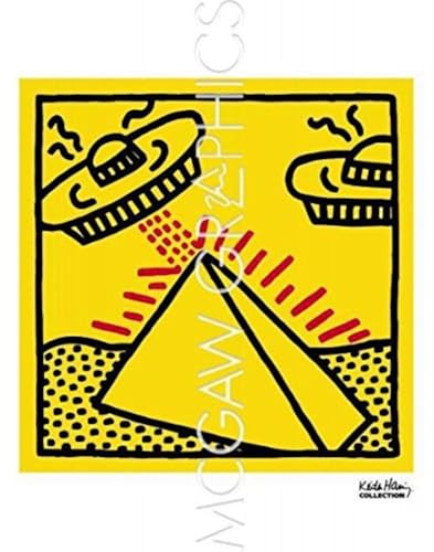 McGaw Graphics Untitled 1984 Pyramid With UFOs poster