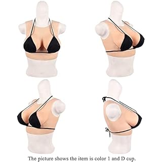 BGRYCN Seni Finti realistici in Silicone, Design con Scollo Rotondo, Aspetto Naturale, per travestiti e Cosplay,Giallo,C Cup