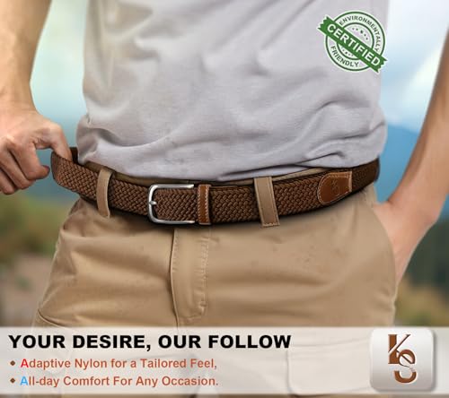 Image of KEMISANT Men's Golf Belt Nulti-pack, Braided Woven Stretch Belt for Gift Men Casual Jeans Sports Work 1 3 /8 inch