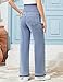 POSHGLAM Women's Maternity Jeans Wide Flare Leg Stretchy Comfy 31'' Pregnancy Denim Pants(Ombre Hem Light Blue, Large)