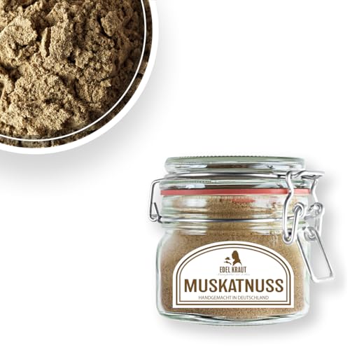 MUSKATNUSS gemahlen BIO 130g im Premium Glas | EDEL KRAUT - 100% naturrein - Premium Gewürze & Gewürzmischungen - frei von jeglichen Zusatzstoffen - kontrolliert biologischer Anbau - Nutmeg Organic