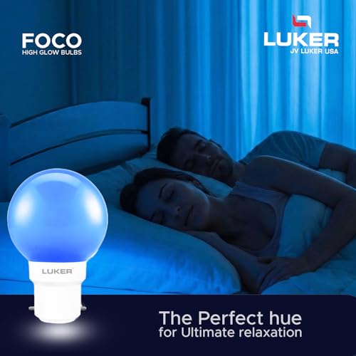 Image of LUKER JVLuker 0.5W LED Bulb B22 Base Energy Efficient Light 120 Degree Wide Beam Coverage High CRI Lights for Home and Office Indoor & Outdoor, 1 Year Warranty (Pack of 1, Blue)