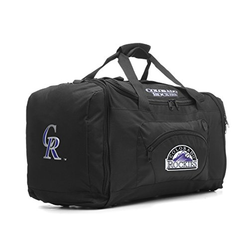 Image of MLB Colorado Rockies Roadblock Embroidered Duffel Bag, 20-Inch, Black