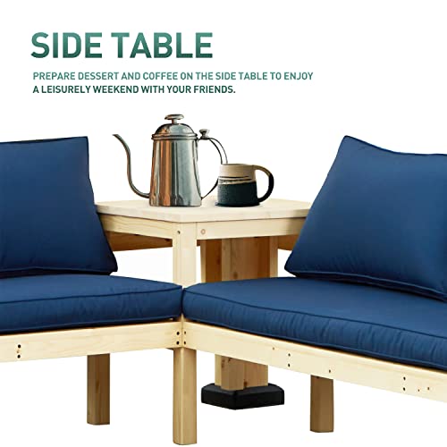 Cwkiss 3275410388-65244902 9' X 9' Cedar Wood Pergola With Corner Seating And Table, Outdoor Patio Corner Pergola thumb #5