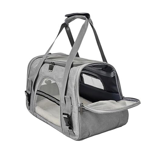 Portagatos Grande – de Viaje bajo el Asiento | Transportador de Mascotas Aprobado para aerolíneas | de Viaje para Animales pequeños | de Hombro portátil para Mascotas | de