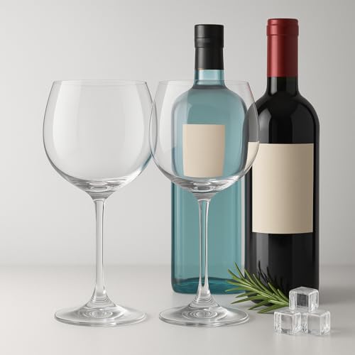 Conjunto de 2 Taças para Vinho ou Gin em Cristal 550ml Jogo de Ta...
