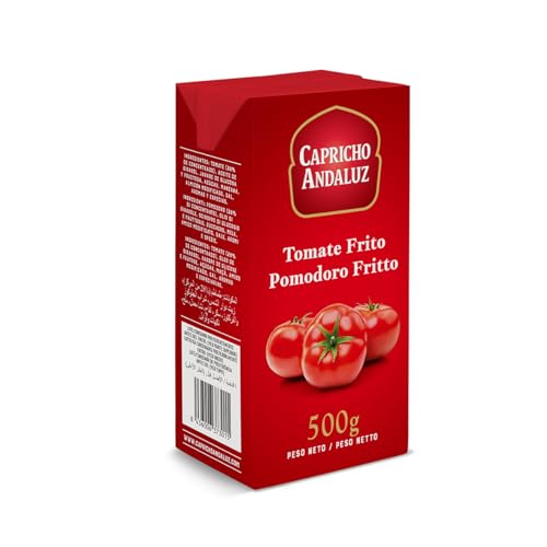 Capricho Andaluz - Tomate Frito Brik 500 g - Sabor Casero, Sin Conservantes, Listo para Pastas, Guisos, Arroces y Recetas Diarias en Casa