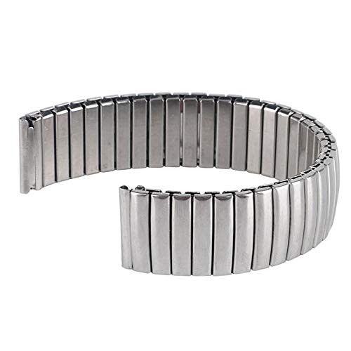 Cinturino Orologio Da Uomo In Acciaio Inox Espandibile - Adatto Per Anse Da 18 A 22 Mm, Colore Argento, Lunghezza 17 Cm