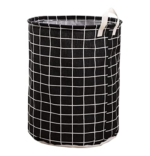 Iwenzhkpa Faltbarer Wäschekorb Karomuster Zylindrisch