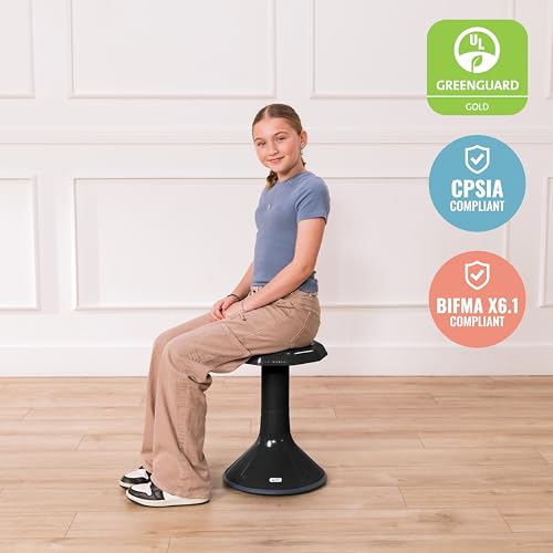Image of ECR4Kids ACE Active Core Engagement Wobble Stool, 18-Inch Seat Height, Flexible Seating, Black
