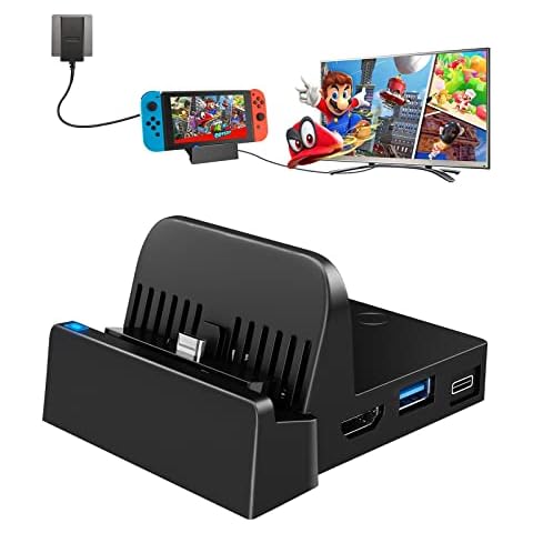 Docking Station Charger for Nintendo Switch/Switch OLED, Portable Charging Stand with 4K HDMI and USB 3.0 Port, Replacement Adapter Compatible with Nintendo Switch and Switch OLED 【2022Newest 】 Cover