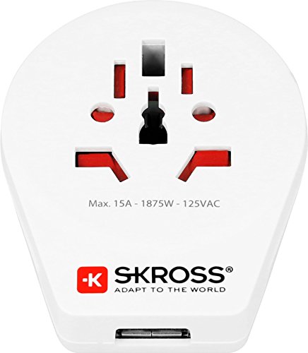 Reiseadapter SKROSS World to USA mit USB-Port