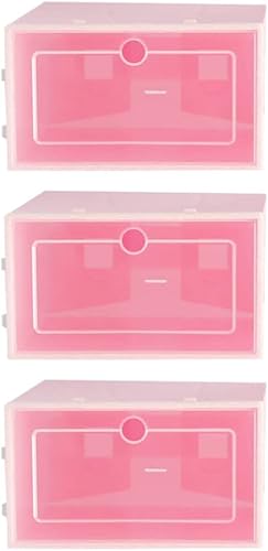 Cabilock Contenedor de almacenamiento de zapatos, 6 unidades, apilables, de plástico transparente, organizador de zapatos con tapas, contenedores