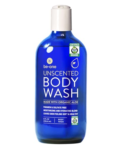 Certified Organic Unscented Body Wash by Be-One - Sensitive Skin - Moisturizing - Paraben & Sulfate Free - Vegan - All Natural - Soap - For Men & Women - Eczema - Gentle - Made in USA