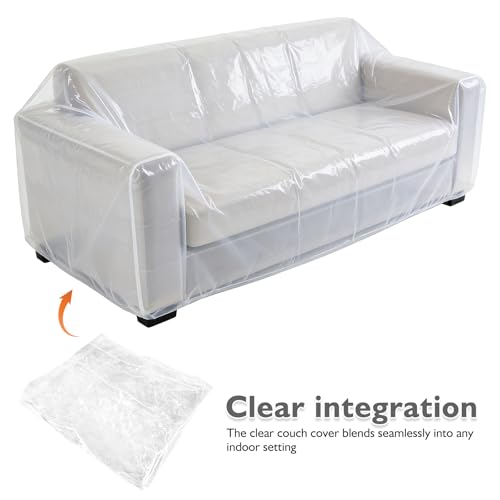 Protège-canapé robuste et imperméable en plastique transparent