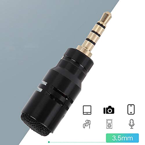 Oumij Microfono Mini EY-630A Microfono Portatile da 3,5 mm Jack per la Registrazione del Condensatore Microfono per Smartphone Mobile(Quadrupole Mono)