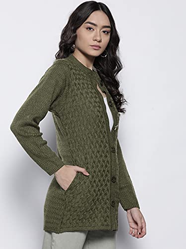 Image of One femme Women's Woollen Solid Color Coat